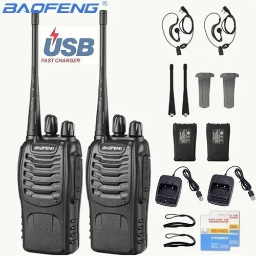 comprar 2pcs Baofeng 888s Walkies Talkies Com Fones De Ouvido