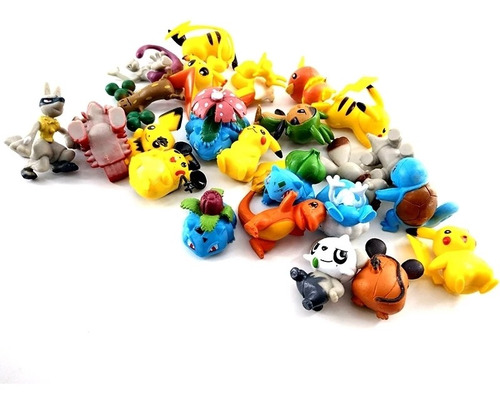 Set 4 Mini-figura Pvc 4-5cm Pokémon Surtidos Viene 1 Pikachu