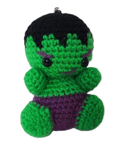 Amigurumi Llavero (crochet) Hulk 12cm