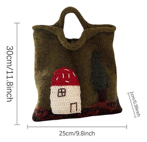 Bolso De Mano De Ganchillo Bolso De Mano Con Diseño De Casa