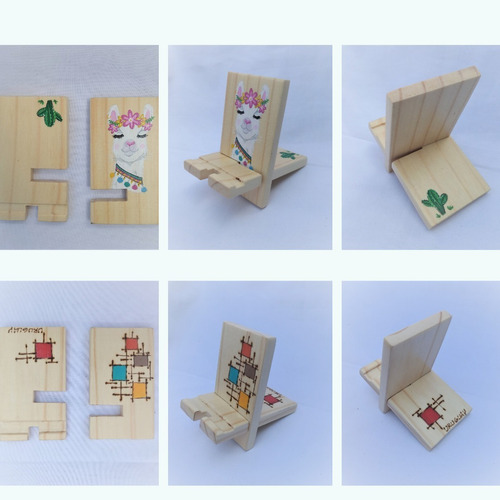 Imagen 4 de 10 de Soporte Para Celulares, Porta Celular, Hecho En Madera...