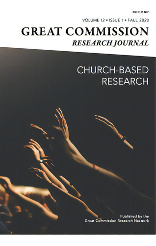 Great Commission Research Journal Fall 2020, De Jung, Hannah. Editorial Lightning Source Inc, Tapa Blanda En Inglés