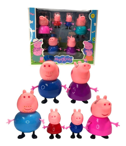 Set De 6 Figuras De Familia Peppa Pig 6cm