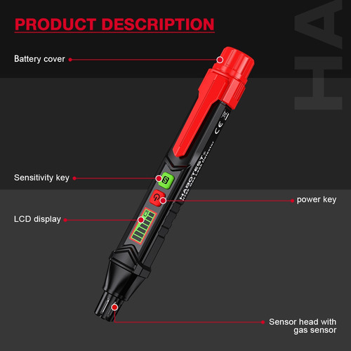 Habotest Ht60 Detector De Fugas Gas Tipo Lápiz Con Alarma