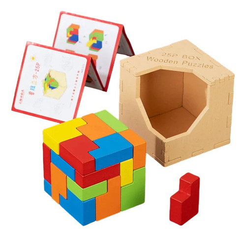 Juego Montessori Educativo Cubo 3d Bloque Construcción 