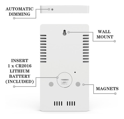 Reloj Led Con Espejo, Termómetro E Higrómetro Doméstico