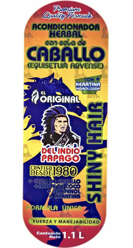 Imagen 2 de 2 de Acondicionador De Cola De Caballo 1100ml Indio Papago Full