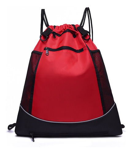 Mochila Con Cordón Para Hombre Y Mujer, De Nylon, Deportiva