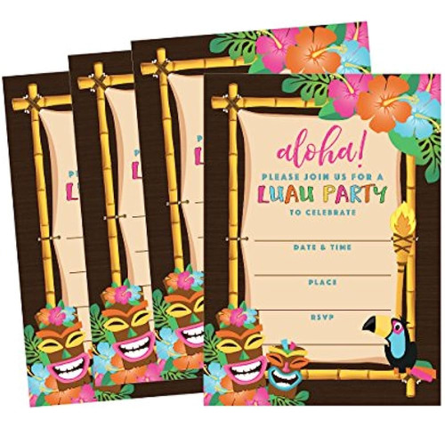 50 Tiki Hawaiano Luau Fiesta De Piscina De Verano Invitacion