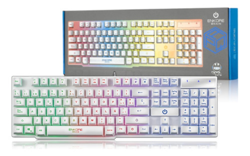 Teclado Enkore Brain - Enk 603w Rgb- White