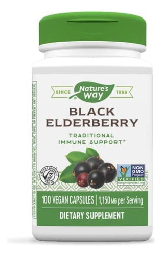 Black Elderberry De Nature's Way, 1,150 Mg Por Porción, 100