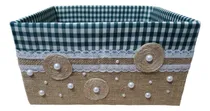 Comprar Cajas Forradas Tela Arpillera Encaje Decoración Artesanal
