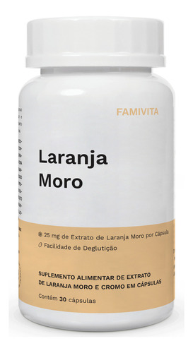 Suplemento Com 25mg Extrato De Laranja Moro - 30 Cápsulas Sabor Sem Sabor