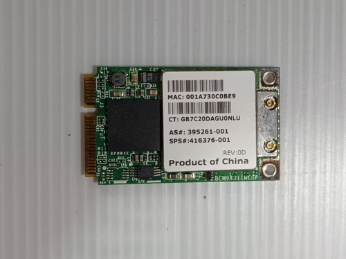 Tarjeta Wireless Bcm94312mcg Laptop Hp Dv2000 416376-001