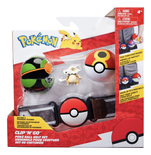 Pokemon Cinturón Con Dos Pokebolas & Cubone Clip And Go