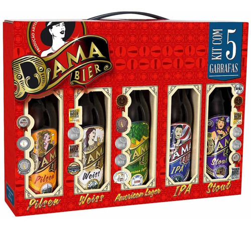 Kit De Cervejas Dama Bier 5 Long Neck