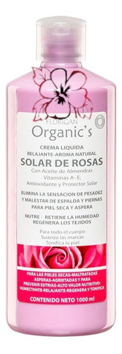 Crema Relajante Solar De Rosas Con Aceite De Almendras 1lt. 