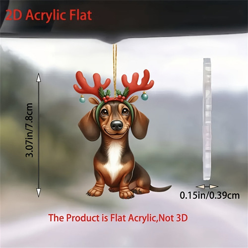 Colgante Plano Para Coche, Adorno Navideño Para Decoración D