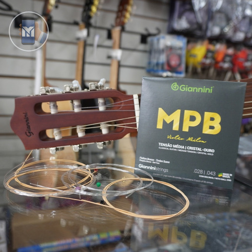 Encordoamento Violão Nylon Giannini Tensão Media Mpb Bolinha