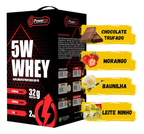 Whey Protein 5w Mbd Red Nutrition 2kg Concentrada E Isolada Sabor Leite Ninho