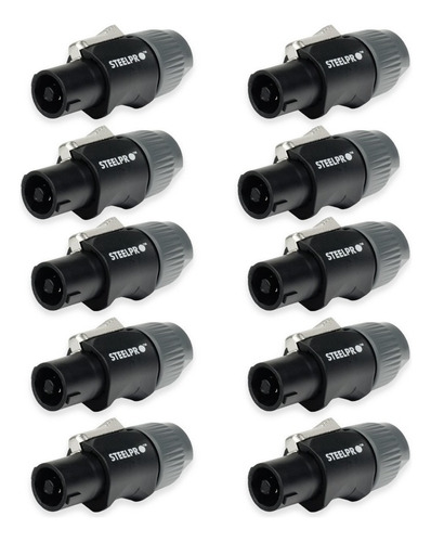 10 Conectores De Audio De 4 Polos Speakon - Steelpro