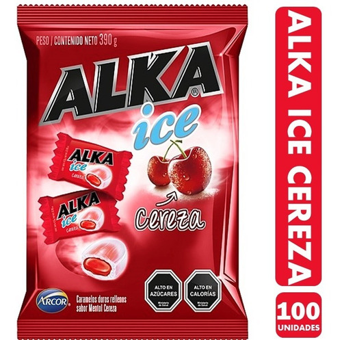 Alka Ice Cereza De Arcor  (bolsa Con 100 Unidades)