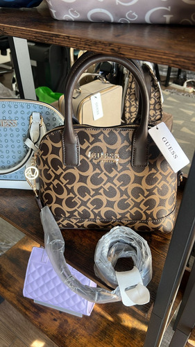 Guess Bolso Kinsley Con Logo- Piedra Multi
