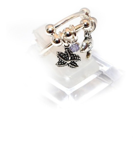Anillo De Plata Con Dijes De Plata Guilad Spc07