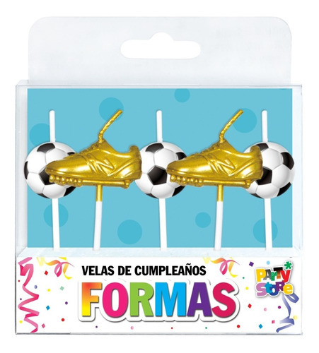 Vela Pelota Futbol Botin X5 Cumpleaños Torta