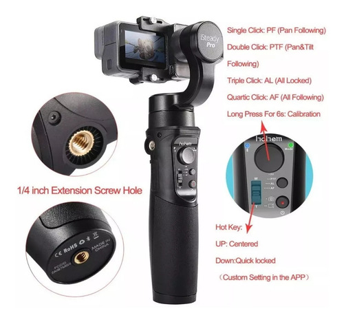 Estabilizador Hohem Istead Gopro Hero 6 5 4 3 Gimbal