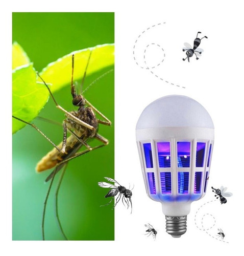 Imagen 6 de 10 de Foco Led Mata Insectos / Dual Blanco -violeta /220v