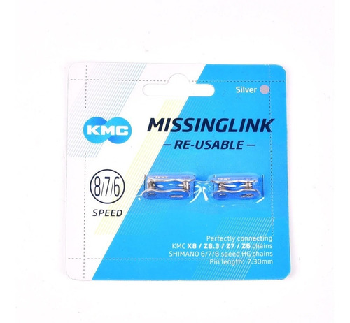 Missinglink Kmc 6/7/8 V. Silver Reusable Blister X2 Unidades