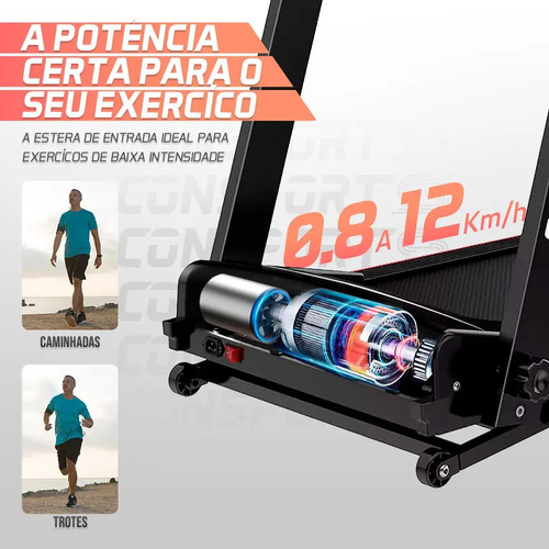 Esteira Consport Ct50 Elétrica Ergométrica De Corrida Resideal Cor Preto 127/220v