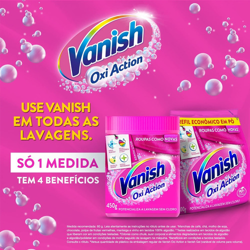 Tira Manchas Em Pó Vanish Oxi Action Pink 450g Kit 3