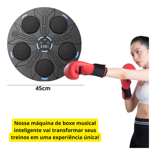 Maquina Aparelho Treina Soco Parede Boxe Eletrônico Musical