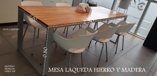 Mesa  De Hierro Y Madera