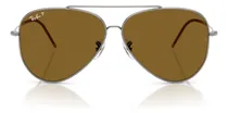 Comprar Lentes De Sol Aviator Reverse Ray-ban Rbr0101s00483 Color Marrón Lente Marrón Varilla Gris Armazón Plateado Diseño Lentes de Sol Aviator Reverse RBR0101S Gunmetal Ray-Ban