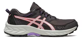 Tenis Asics Mujer Dama Trail Running Gris Gel Venture