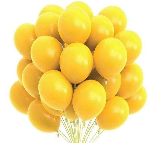 50 Balão Bexiga Joy N°8 - Cores (ler Descrição) Cor Amarelo sol