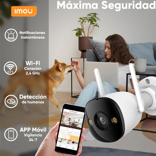 Imou Cámara De Seguridad Ip Ipc-k3dn-3h0wf-p-128 + Microsd 128gb Bullet Wifi 3mp Micrófono Integrado Fullcolor Detección De Humanos Ir 30m Cctv Protección Ip67 Notificaciones 3h0wf Modo Privacidad