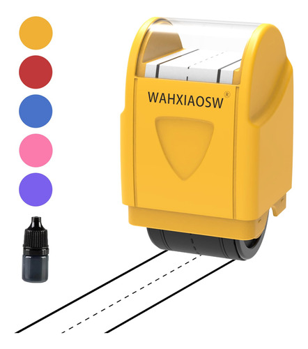 Linea Escritura Mano Rodillo Autoentintada Sello Rodante