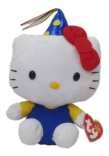 Boneca Pelúcia Hello Kitty Festa16cm Beanie Babies Ty