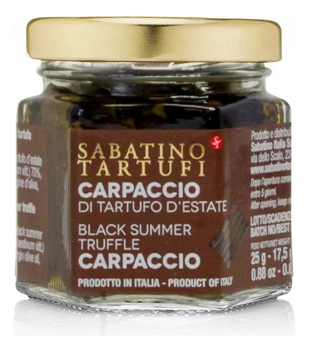 Carpaccio De Trufas De Verão Negro Da Sabatino Tartufi 25g