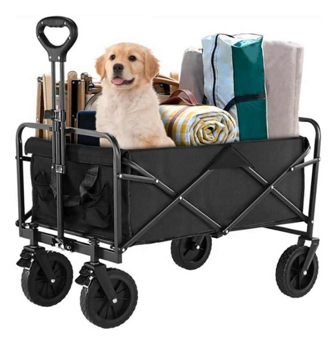Carro Plegable Reforzado Carrito Compras Mascota Playa Carga