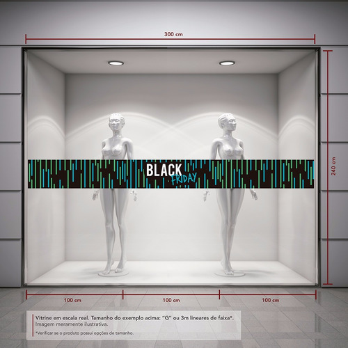Adesivo Para Vitrine Black Friday Faixa + Aplicador Grátis