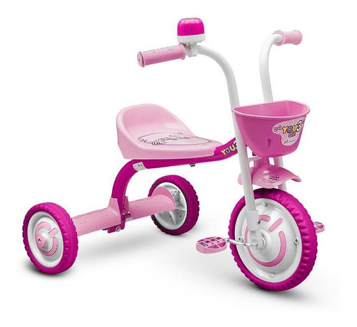 Triciclo Infantil De Alumínio Rosa Nathor You 3 Girl
