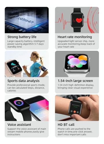 Versión Global Reloj Inteligente T500 Plus 1.54 Ips Full Tou