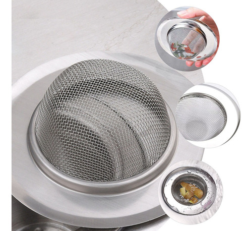 Filtro De Drenaje Para Lavabo De Acero Inoxidable, 6 Unidade