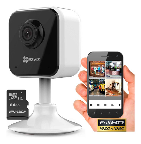 Cámara Seguridad Wifi Inalámbrica Ezviz H1c Ip 1080p Sd 64gb