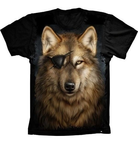 Camiseta Estilosa 3d Animais - Wolf Lobo